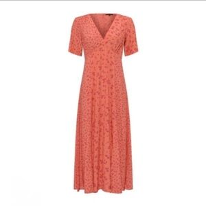 French Connection Bonita Draped V Neck Maxi Dress